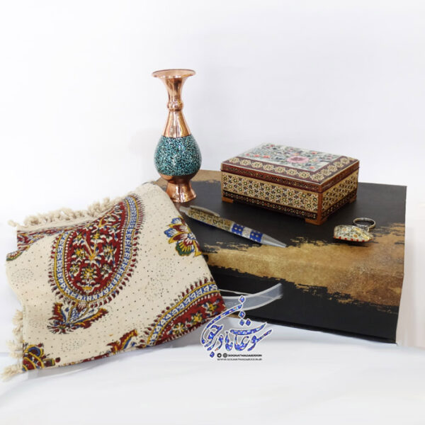 باکس هدیه فیروزه کوبی|قلمکار،جعبه خاتم ،گلدان فیروزه - Image 3