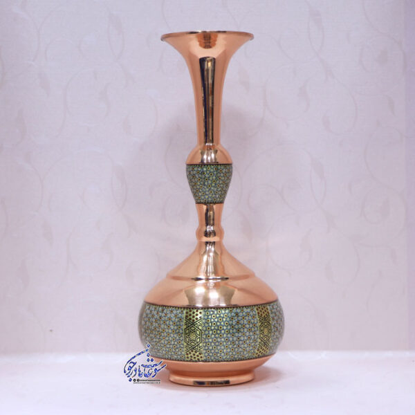 گلدان دالبری مس و خاتم بزرگ