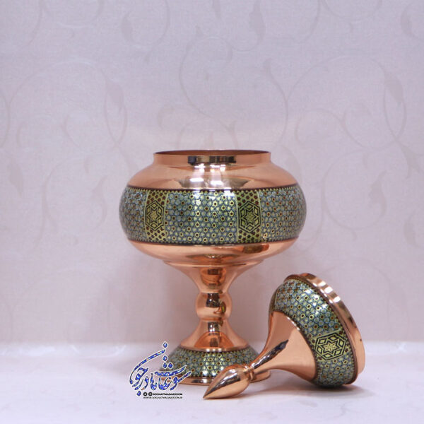 شکلات خوری مس و خاتم بزرگ - Image 4