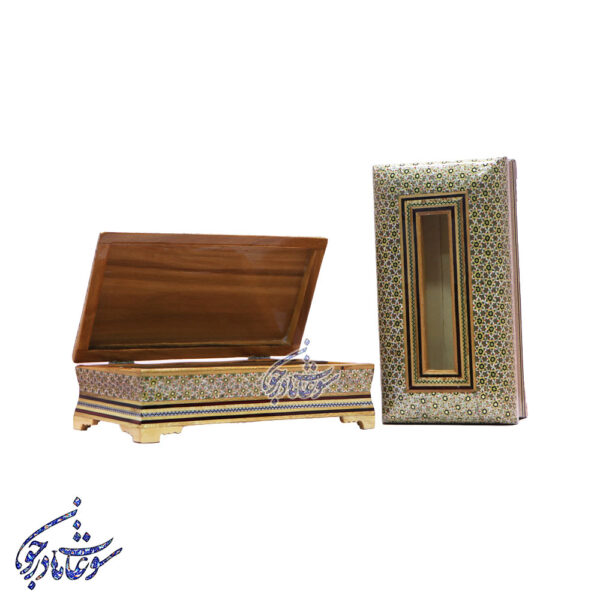 ست جادستمال و جا قاشق خاتم کاری مدل پره وارو
