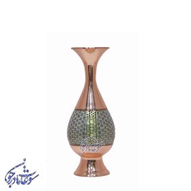 گلدان صراحی مس و خاتم