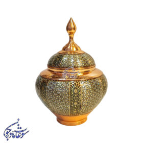 قندان سیبی مس و خاتم