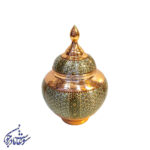 قندان سیبی مس و خاتم سایز متوسط