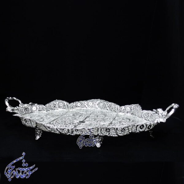 سینی ملیله کاری پایه دار