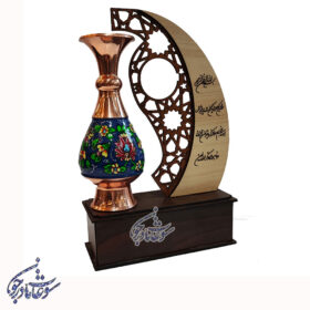 تندیس گلدان مس و پرداز