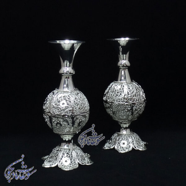 گلدان توپی ملیله کاری