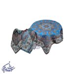 رومیزی ترمه 7 رنگ طرح بته جقه نمای بالا