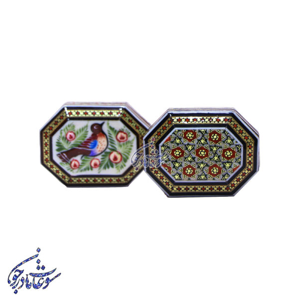 جعبه سکه هشت ضلعی خاتم