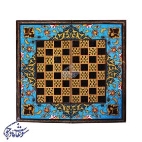 تخته نرد خاتم و تذهیب چوب راش