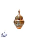 قندان مس و خاتم ترنج کوچک زمینه طلایی