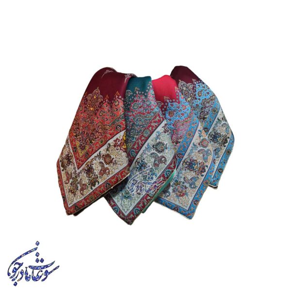 رومیزی ترمه ۷رنگ طرح بته جقه خورشیدی طرح ها