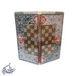 تخته نرد خاتم با طرح گل و مرغ مینیاتوری