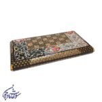 تخته نرد خاتم با طرح گل و مرغ مینیاتوری