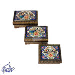 جعبه بغل کاس خاتم طرح گل و مرغ
