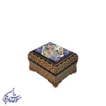 جعبه بغل کاس خاتم طرح گل و مرغ کوچک