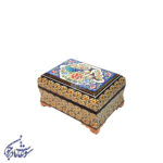 جعبه بغل کاس خاتم طرح گل و مرغ متوسط