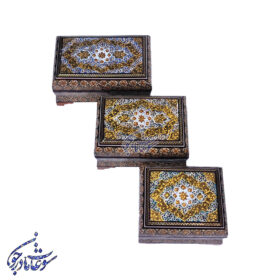 جعبه سری بغل کاس خاتم طرح تذهیب