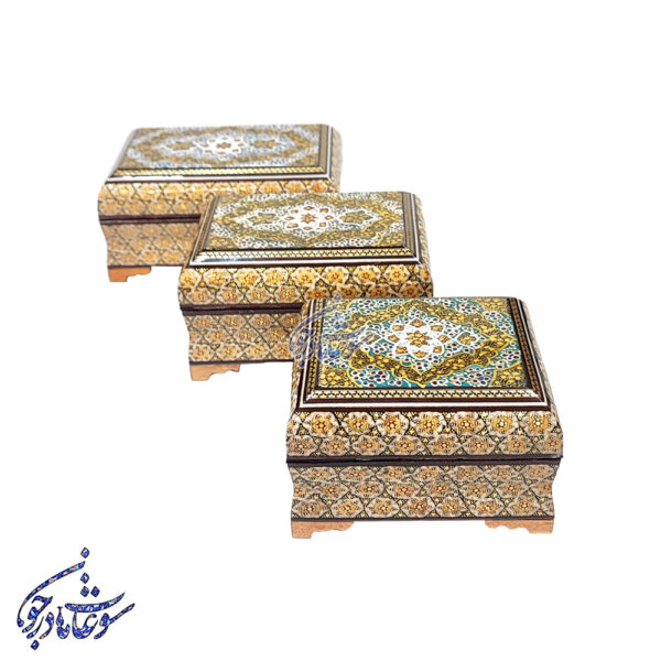 جعبه سری بغل کاس خاتم طرح تذهیب - Image 2