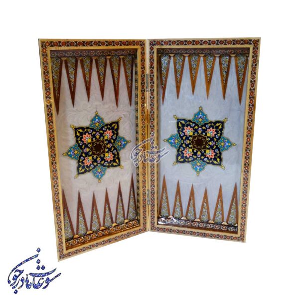 تخته نرد خاتم و تذهیب آبی