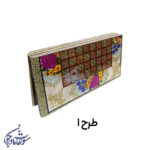 تخته نرد و شطرنج خاتم طرح گل و مرغ طرح 1