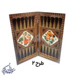 تخته نرد و شطرنج خاتم طرح گل و مرغ طرح 2
