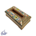 جعبه دستمال خاتم طرح گل و مرغ