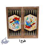 تخته نرد و شطرنج طرح لیلی و مجنون طرح1