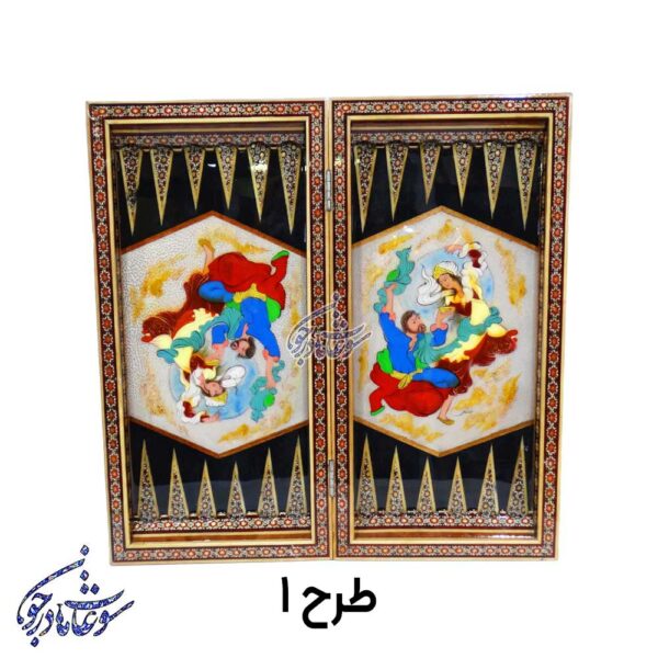 تخته نرد و شطرنج طرح لیلی و مجنون طرح1