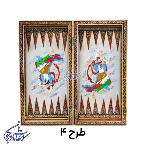 تخته نرد و شطرنج طرح لیلی و مجنون طرح4