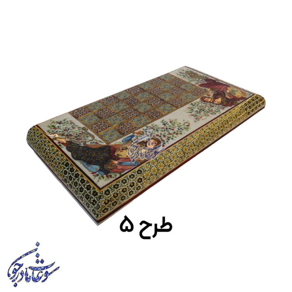 تخته نرد و شطرنج طرح لیلی و مجنون طرح5