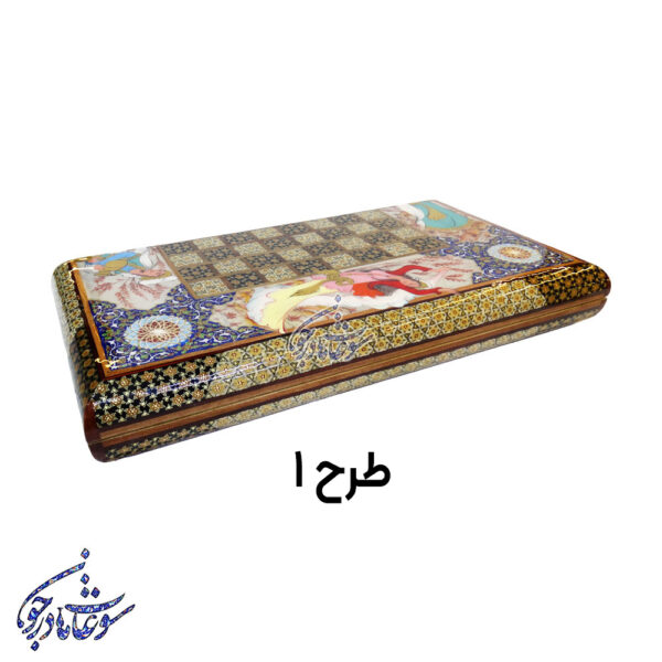 تخته نرد و شطرنج طرح لیلی و مجنون طرح1