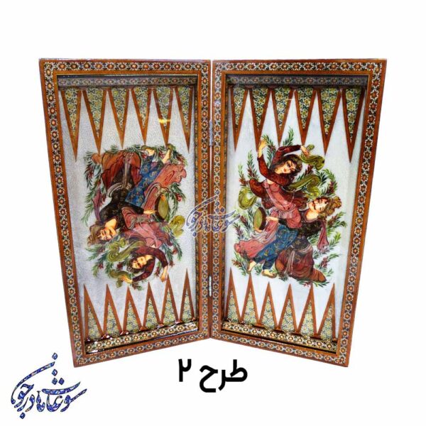 تخته نرد و شطرنج طرح لیلی و مجنون طرح2