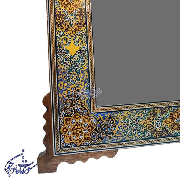 آینه خاتم و تذهیب 30 در 24 گوشه دار