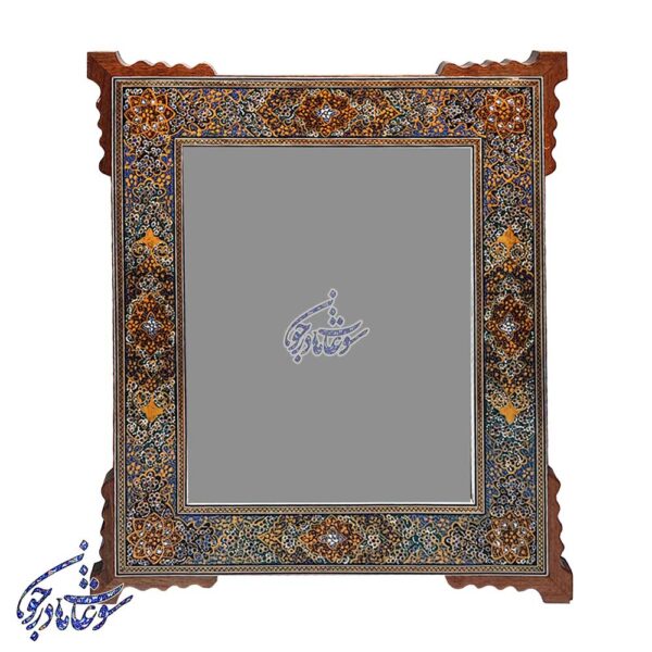 آینه خاتم و تذهیب 30 در 24 گوشه دار