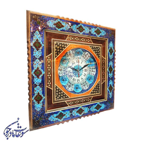 ساعت خاتم و تذهیب 4 گوش