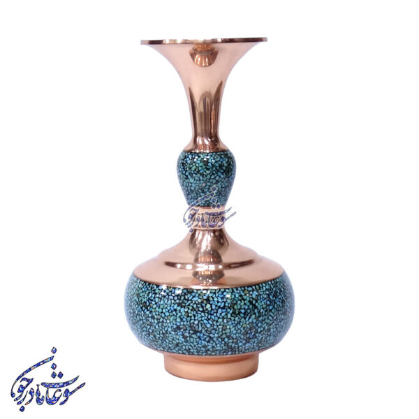 گلدان فیروزه کوب مدل شلغمی سایز 30 تک