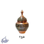 قندان مس و خاتم ترنج کوچک زمینه سفید (طرح 2)