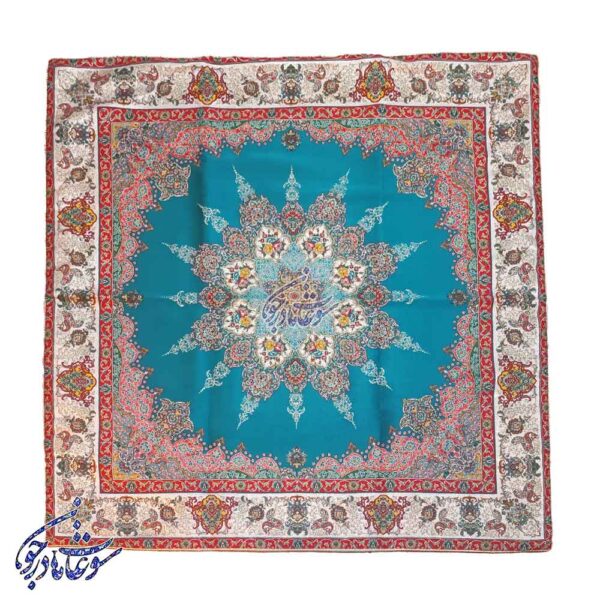 رومیزی ترمه ۷رنگ طرح بته جقه خورشیدی طرح چهار