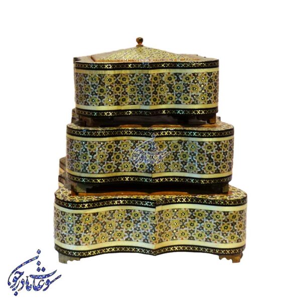 ست شکلاتخوری خاتم مدل دالبر دار