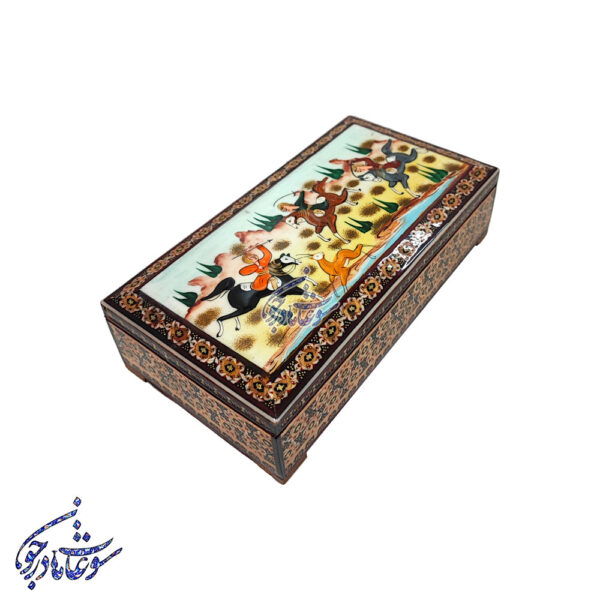 دستکشدان طرح شکارگاه خاتم