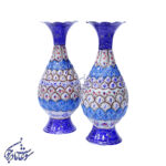 گلدان صراحی میناکاری سایز 20 طرح یک دوقلو