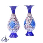 گلدان صراحی میناکاری سایز بیست طرح چهار دوقلو