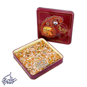 سوهان عسلی تخت جعبه فلزی