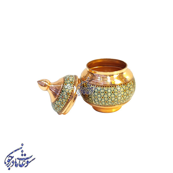 قندان مس و خاتم نقلی - Image 2