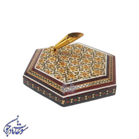 جا قلمی خاتم کاری 6 گوش