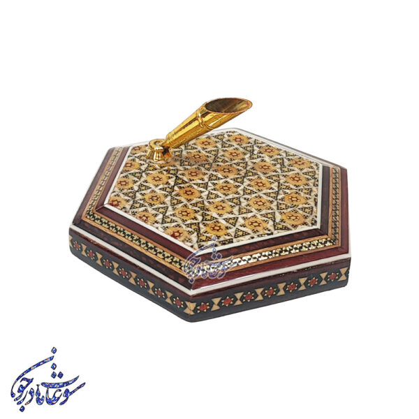 جا قلمی خاتم کاری 6 گوش
