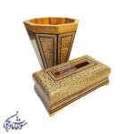 جا دستمال و سطل خاتم مدل تخمه دار