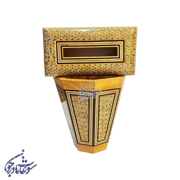 سطل و جعبه دستمال خاتم مدل تخمه دار