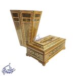 ست جا دستمال و سطل خاتم کاری مدل صلیبی