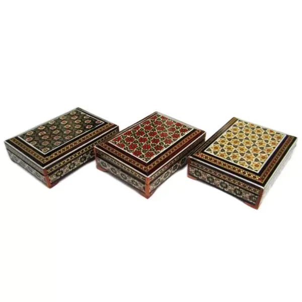جعبه خاتم کاری (جاپاسوری یا جاکارتی) مدل درب جدا - Image 4